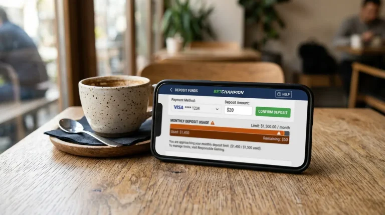 Digitale Anzeige eines Einzahlungslimits von 1000 Euro bei einem Sportwetten-Konto